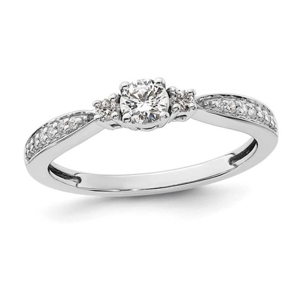 1/3 Carat (SI,G+ ctw) Lab Grown Diamonds 10K White Gold Promise Ring